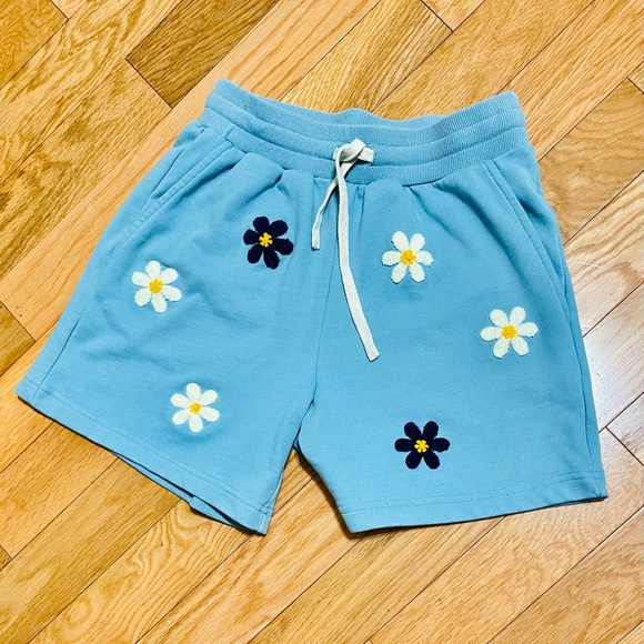 Current Air by Anthropologie BABY BLUE FLORAL EMBROIDERED SWEATSHIRT & Short Set - Picture 13 of 13